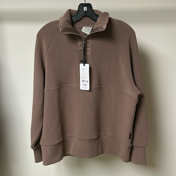 Varley Tops - Varley lismore half zip sweat deep taupe